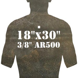 Magnum Target 3/8" AR500 Combatant Silhouette 18" x 30" Steel Shooting Range Gong Metal Target (CS18x301SAR500-NP-1H)