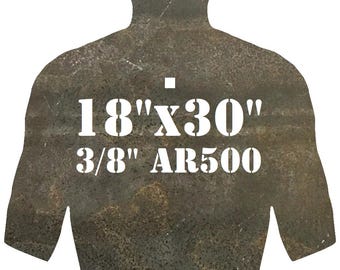 Objetivo Magnum de 3/8" AR500 Combatant Silhouette, 18" x 30", acero, para campo de tiro, Gong metálico (CS18x301SAR500-NP-1H)
