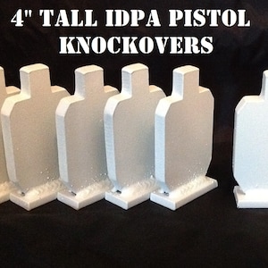 Magnum Target 4in IDPA Knockover Shooting Targets - 3/8in Steel Targets - 6pc Metal Target Set - KI46W