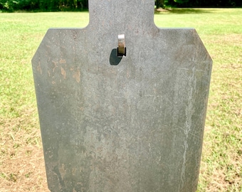 Blanco de tiro Magnum Target 12x20 IDPA/IPSC de acero, 3/8" AR500, 1 orificio, con gancho 2x4 - G12x201S-2x4HOOK1AR5