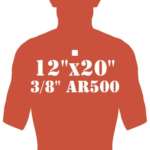 Magnum Target AR500 3/8&quot; Combatant Silhouette 12&quot; x 20&quot; Steel Shooting Range Gong Metal Target - CS12x201OSAR500-1H