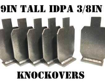 Magnum Target 9in. IDPA Knockovers Targets - 3/8in. Thk. Pistol Targets - 6pc Steel Target Set - KI96NP38
