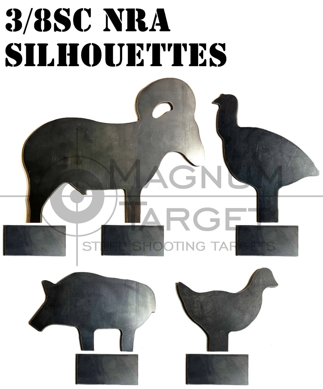 Magnum Target 3/8 Scale NRA Metallic Silhouette Targets 4pc - Etsy