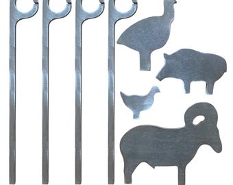 Objetivo Magnum DIY AR500 de 3/8" y 1/5" de diámetro. NRA/IHMSA - Balancines metálicos de acero para tubo de 1" - Juego de 8 piezas para rifle (SWR4UAR500)
