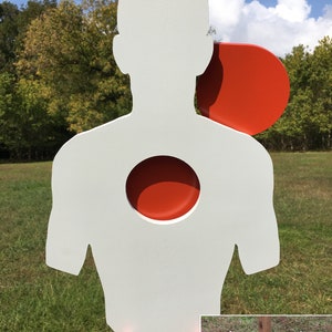Magnum Target 3/8 AR500 12x21 Combatant Hostage Reactive IDPA Steel Shooting Target w/ 2x4 Stand - CSHT12x21SM2x4-2DT-KIT