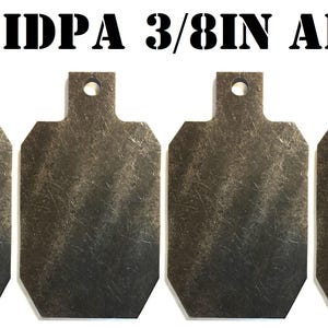 Magnum Target 12in. Tall IDPA/ISPC Steel Targets - 3/8in. AR500 Targets - 4pc. Metal Gong Set - HIDPA124AR500