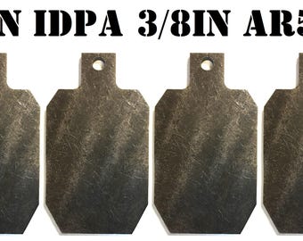 Magnum Target 12in. Tall IDPA/ISPC Steel Targets - 3/8in. AR500 Targets - 4pc. Metal Gong Set - HIDPA124AR500