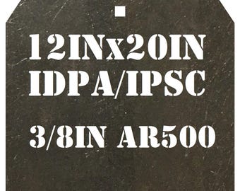 Blanco de tiro Magnum Target 12x20 IDPA AR500 Gong - Blanco para rifle de 9,5 mm - 1 pieza. Blanco de acero - G12X201SAR500