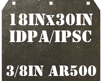 Blanco de tiro Magnum Target de acero IDPA/IPSC AR500 a escala real de 45,7 x 76,2 cm y 9,5 mm - Juego de gong para rifle (1 pieza, G18x301AR500)