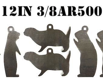 Magnum Target 12" Steel Shooting Targets - 3/8" AR500 Prairie Dog Animal Silhouette - 6pc - PD126AR500