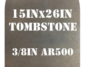 Magnum Target 15"x26" 3/8" AR500 Tombstone/Gravestone Cowboy Action Silhouette CAS Steel Shooting Metal Gong Target - TOMBSTONE15x261AR500