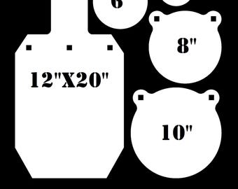Magnum Target 12inx20 IDPA/ISPC, 10in, 8in, 6in, 4in. Gongs 3/8in AR500 Steel Shooting Targets - G12x201G101G81G61G41WEAR500
