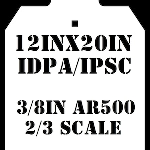 Magnum Target 12x20 IDPA 3/8in AR500 Steel Shooting Target rated HP Rifle - 1pc Stand Mounted - G12X201WSAR500
