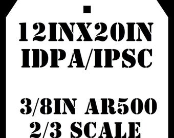 Magnum Target 12x20 IDPA 3/8in AR500 Steel Shooting Target rated HP Rifle - 1pc Stand Mounted - G12X201WSAR500
