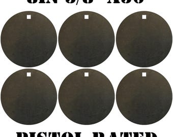 Magnum Target 8in. NRA Pistol Shooting Targets - 3/8 Thk Steel Targets - 6pc. Metal Target Set - H86
