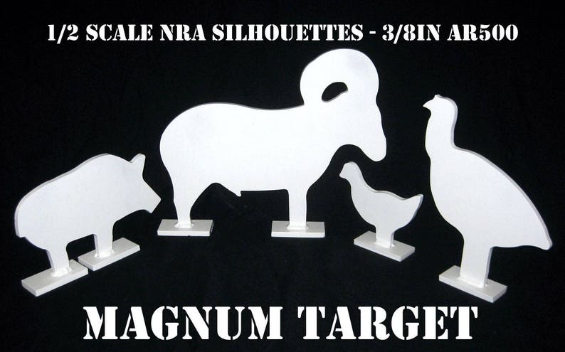 1/2sc IHMSA/NRA Metallic Silhouette Targets 4pc AR500 Steel | Etsy