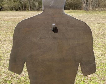 Blanco de tiro Magnum Target AR500 de 3/8" 18x30 Combatant Silhouette de acero con gancho en T - CS18x301STPH1AR500