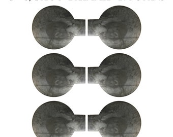 Six 8in. Steel Target Tabbed Rounds for Plate Racks, Dueling Trees and Swingers - TR86