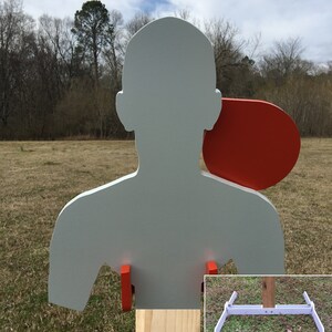 Magnum Target 3/8 AR500 11x13 Combatant Hostage Reactive IDPA Steel Shooting Target w/ 2x4 Stand - CSHT11x13SM2x4-KIT