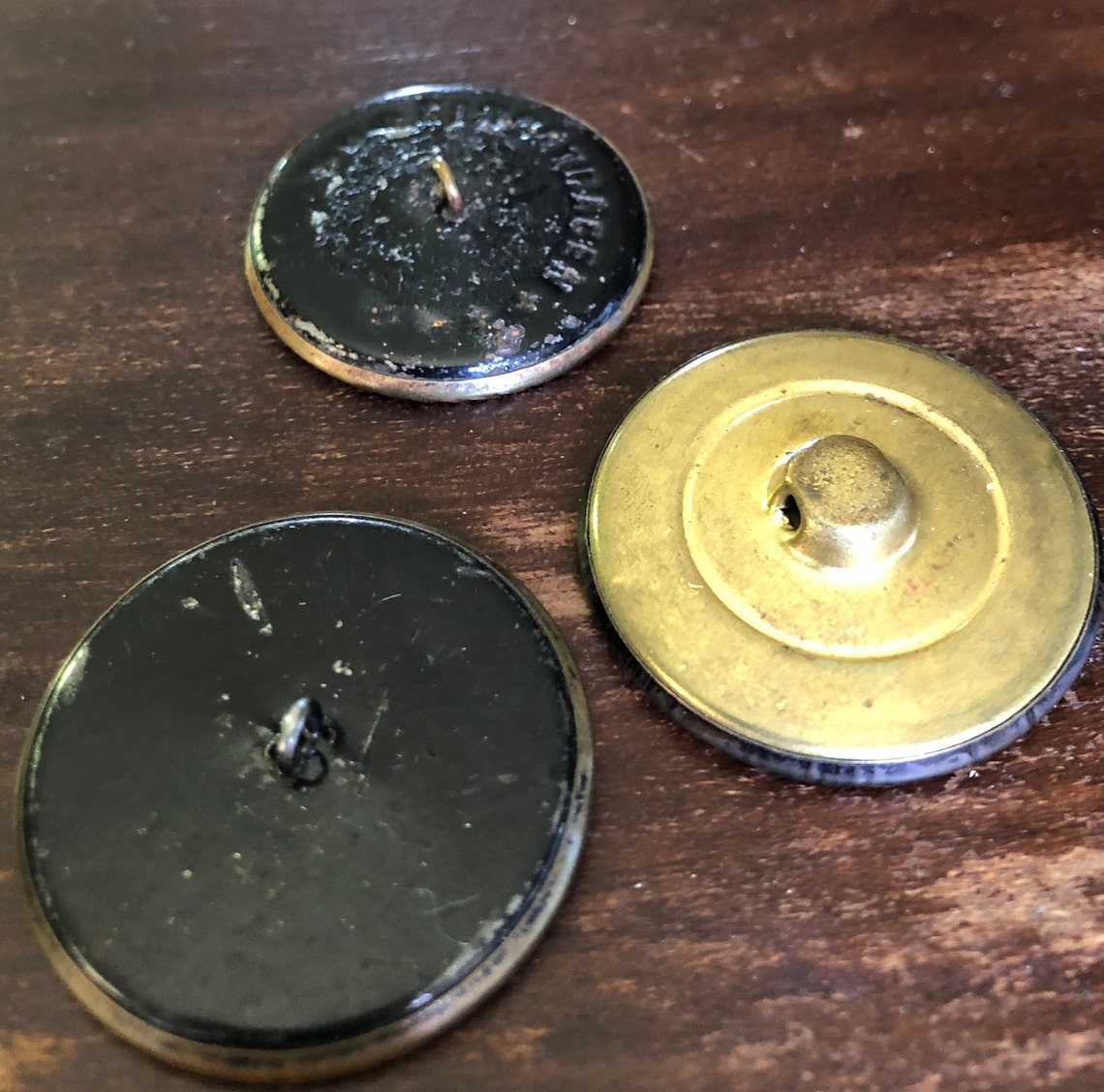 Antique German Large Metal Buttons With Embossed Image of Etsy