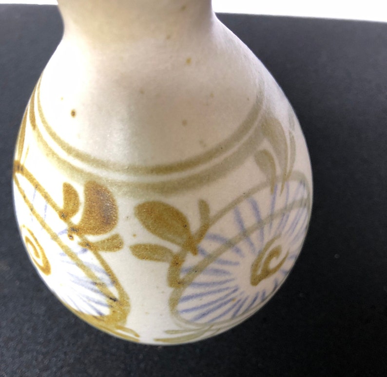 Vintage Made in Japan Mid Century Mod Graphics Small Pottery Vase