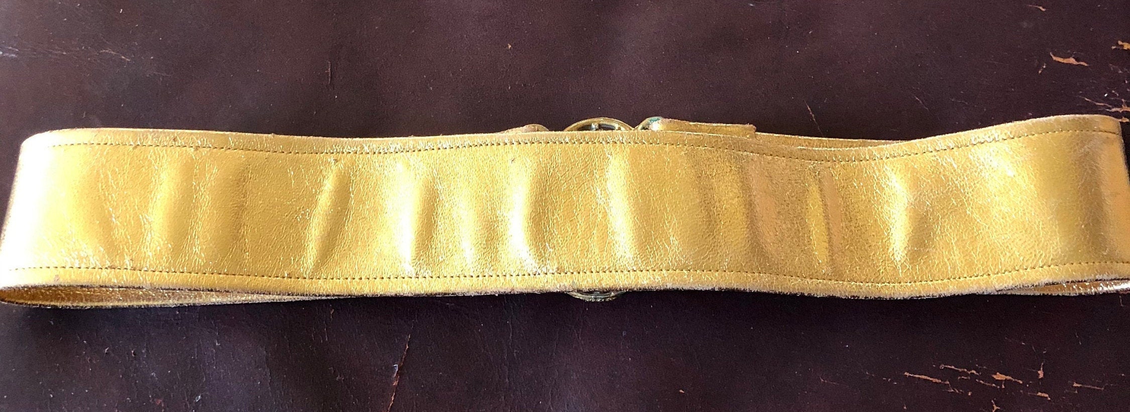 Vintage Gold Lame Belt: Art Deco Buckle, 27 display picture 1