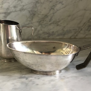 Vintage TWA Silver Plate Creamer, Gravy Boat & Flatware Set