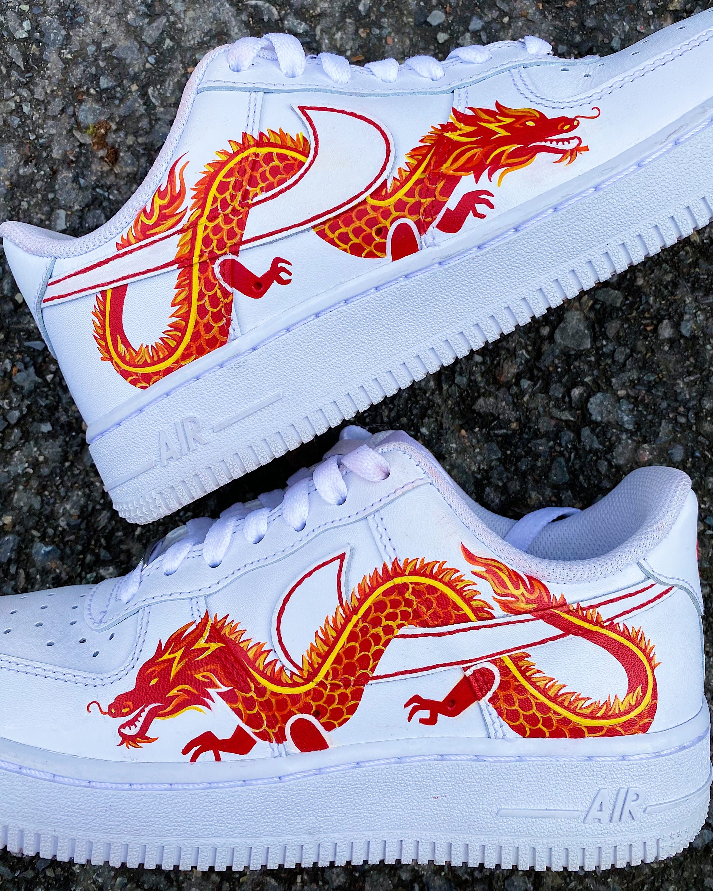 Red Dragon For Custom Air Force 1, Perfect Size For Nike Shoes Swoosh, Easy  Apply and Cool Design For Christmas Gift