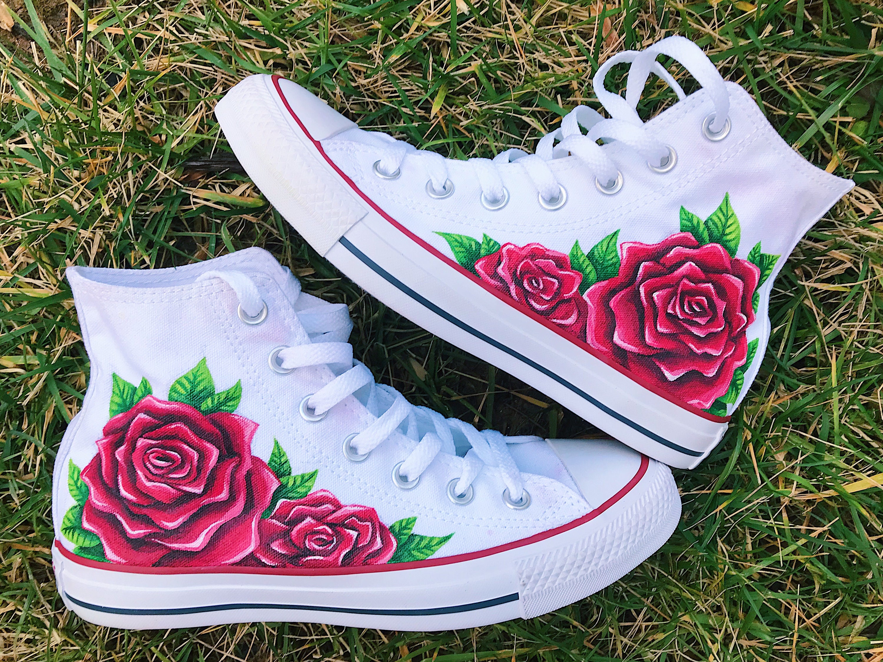 Rose Floral Print Canvas Shoes