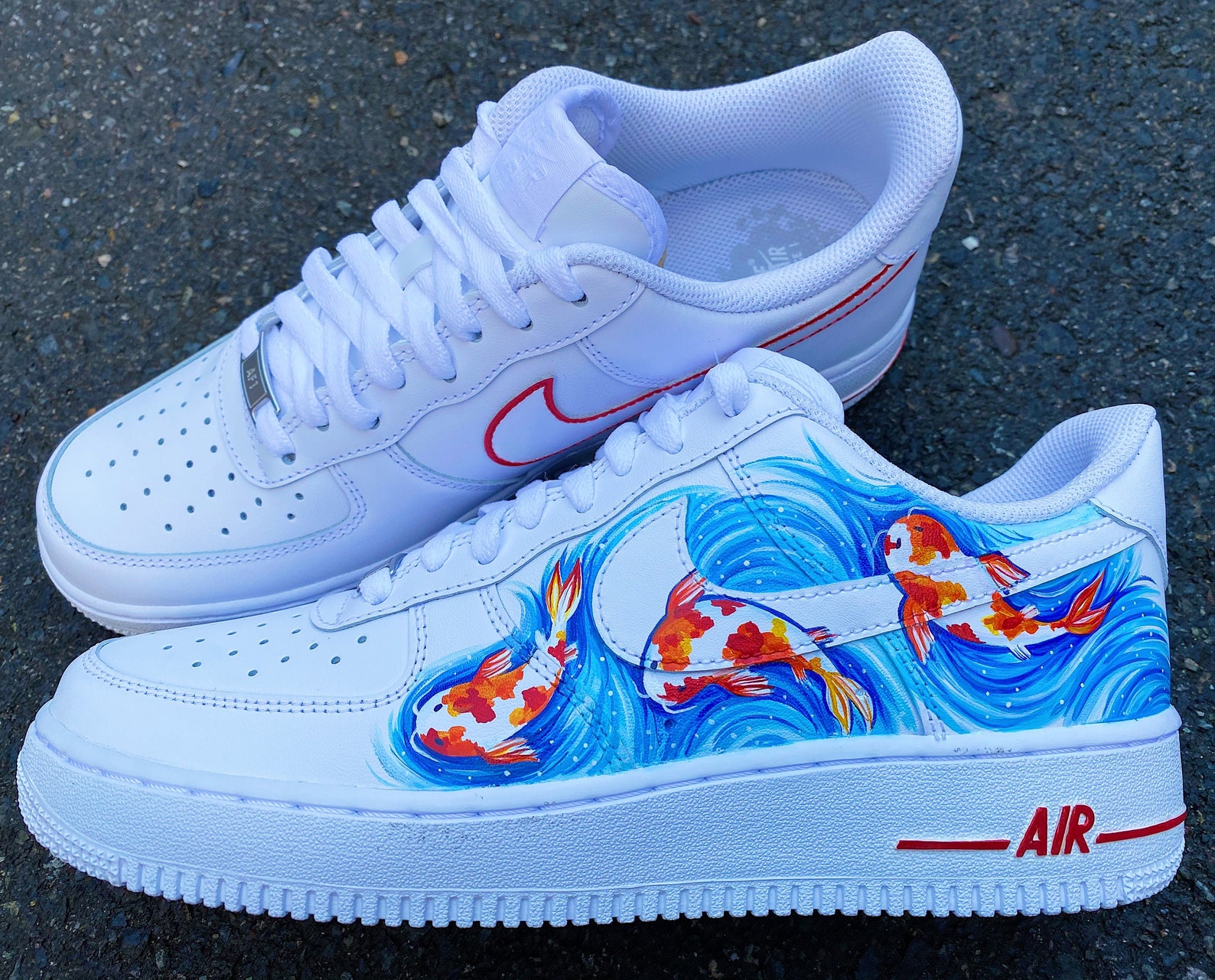Koi Fish Custom Nike Air Force 1 Shoes Etsy