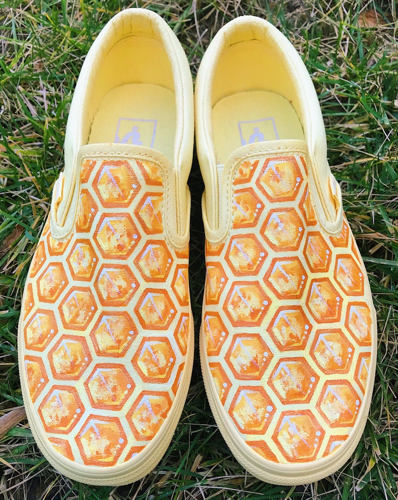 Bee Handpainted Canvas Shoes Vans Converse Toms Etsy