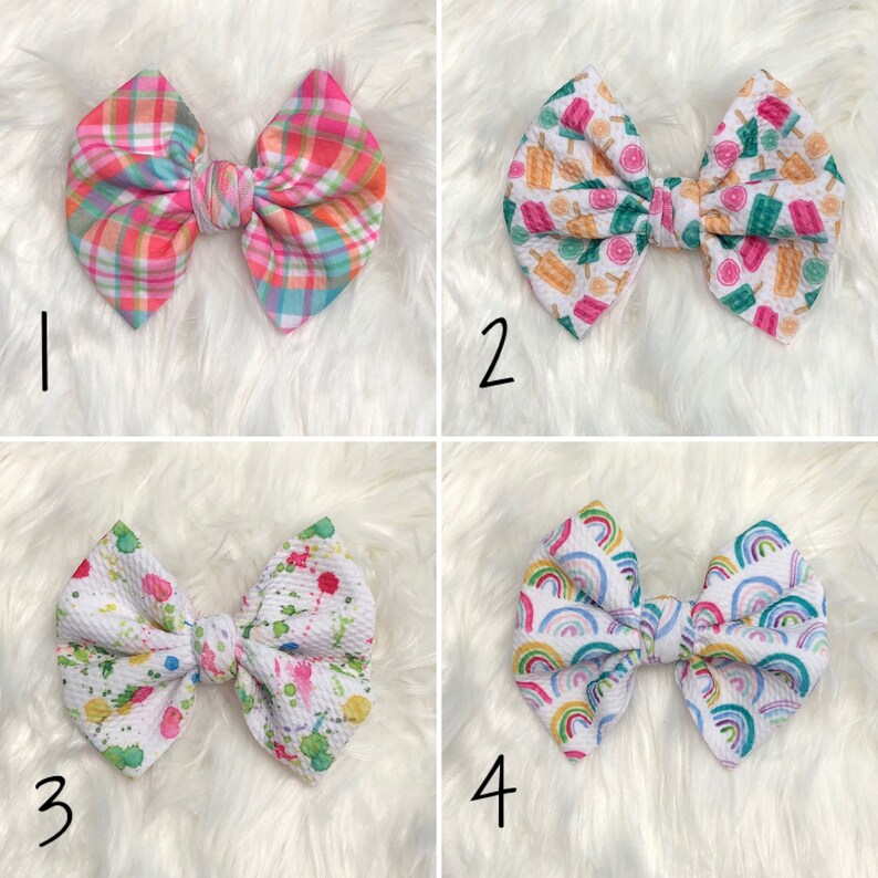 5 Bullet Fabric Bows Etsy