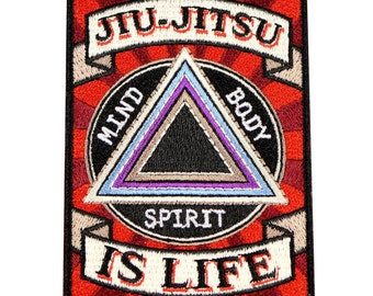 Jiu Jitsu BJJ Gi Aufnäher Jiu-Jitsu IST LEBEN Jiu Jitsu Geschenk Bügelbild Weihnachtsstrumpf Stuffer