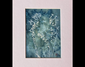 Erigeron Canadensis (Marestail) 081923 wet cyanotype