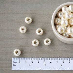12mm IMITATION PEARL BEADS || 0.47 Inch || Large 5mm Hole Bead || Creamy White