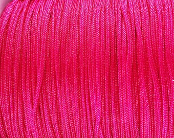 CORDÓN DE NYLON FRAMBUESA DE 1,5 mm // 400 pies // Micro Paracord // Trenzado Shamballa de Macramé