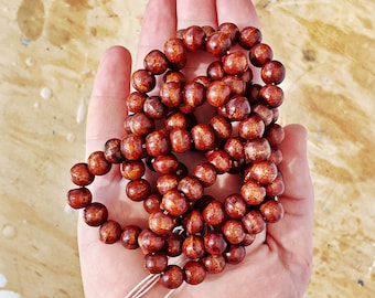 10mm WARM BROWN BEADS || 34 Inch Strand - Approximately 100 Pieces || 2mm Hole Bead || Round