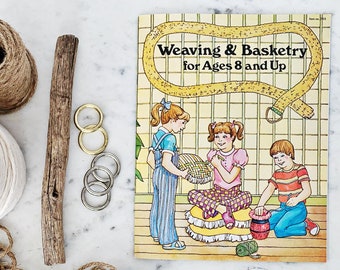 WEAVING & BASKETRY for Ages 8 and Up || How-To Instruction Guide || Vintage April 1977 || 6 Weaving Projects - Belts, Pot Holders, Pillows