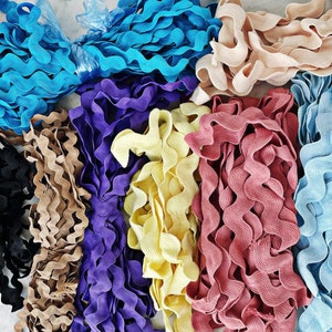 RICK RACK TRIM || Assorted Widths & Colours || Blue, Cream, Yellow, Pink, Purple, Black