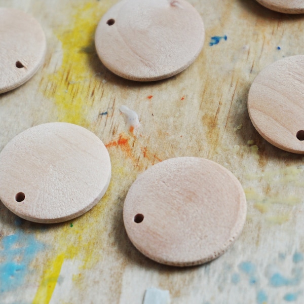 Round Wood Pendant Etsy