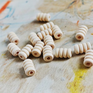14x9mm GROOVED WOODEN BEADS || Unfinished Medium Wood Bead