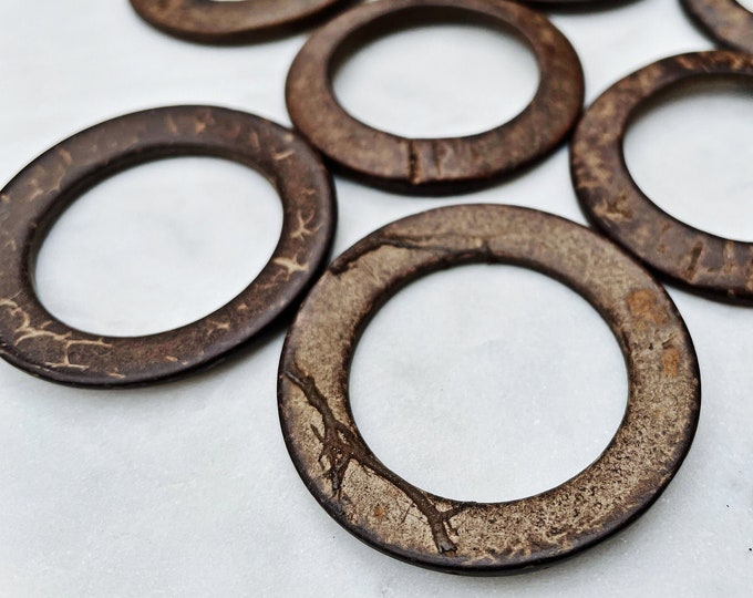 Coconut Rings 5 Pieces || 50mm COCONUT RINGS || 1.96 Inch Linking Ring || Dark Warm ...