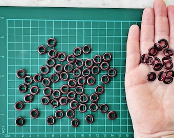 12mm BURGUNDY WOODEN RINGS || 0.5 Inch || Little Wood Ring || Dark Red