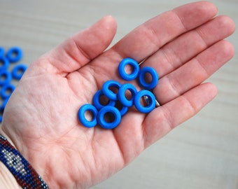 15mm BLUE WOODEN RINGS || 0.6 Inch || Small Wood Ring