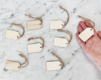 5 x 3.5 cm BLANK WOODEN TAGS || 1.4 x 2.4 Inch || Wood Gift Tag with Jute Cord || Wedding Decor || Party Supply