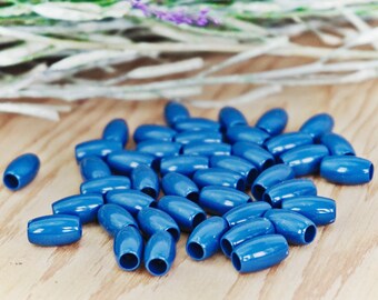 11x7mm ACRYLIC BEADS || Royal Blue || Oval