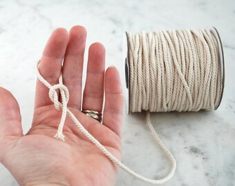 3mm COTTON MACRAME CORD // 150 feet // three strand twist // 45M rope