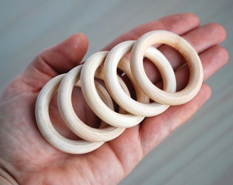 55mm UNFINISHED WOOD RINGS || Wooden Macrame Ring || 2 inch
