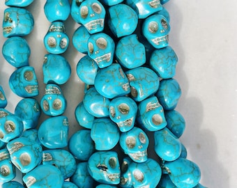 Türkis Howlith Sugar Skull Perlen | Tag des toten Strands