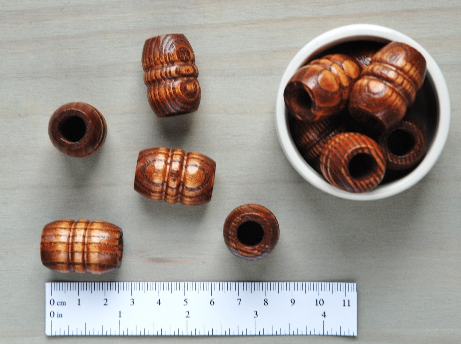 Macrame Beads // Large Wooden Beads // Large Hole Beads // Etsy